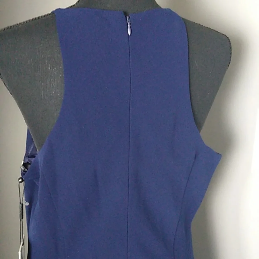Calvin Klein Womens Maxi Dress Navy Blue Sleeveless Halter size 12 New With Tags - Picture 11 of 15